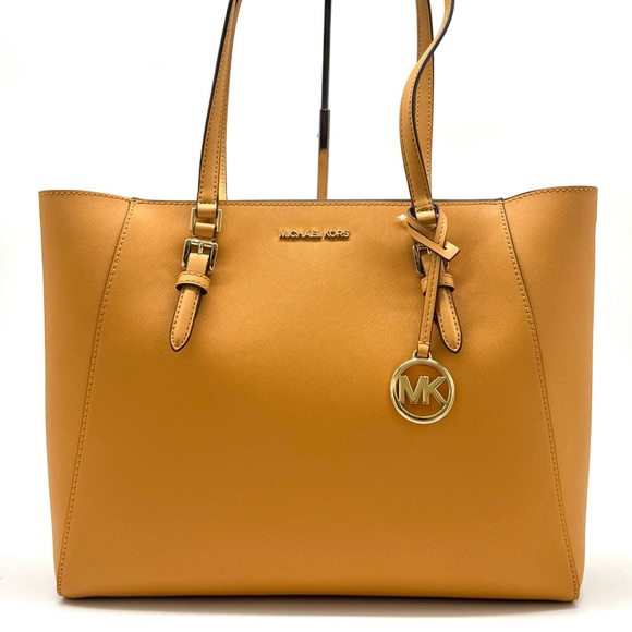 Michael Kors Handbags - Michael Kors Charlotte LG Tote Bag 3 IN 1 Leather Shoulder Bag Cider
